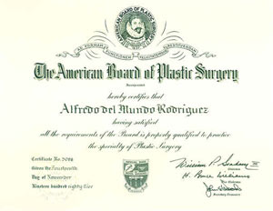 Dr. Alfredo Rodriguez's Certificates